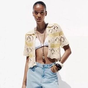Zara Crochet Knit Cardigan